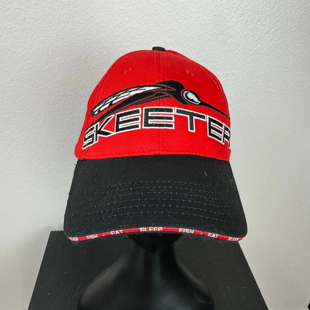 Skeeter Performance Fishing Boats Hat Cap Red Adjustable Fish Eat Sleep Outdoor